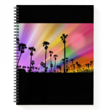 California Palms & Colourful Sky Notebook