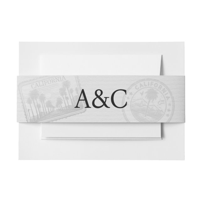 California Passport Invitation Belly Band (Front Example)