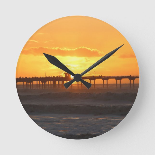 California Peer at Sunset Round Clock (Front)
