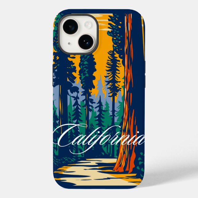 California Phone Cover Navy Blue Hand Sketch Style (Back)