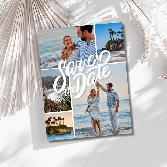 California Photo Beach Wedding Save the Date Announcement Postcard (California Photo Beach Wedding Save the Date Announcement Postcard)