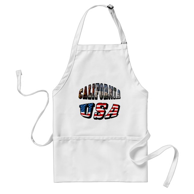 California Picture and USA Flag Text Standard Apron (Front)