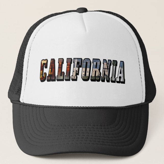 California Picture Text Trucker Hat (Front)