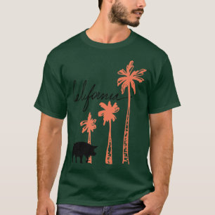 California Pigs Hogs And Palm Trees Premium 384 T-Shirt