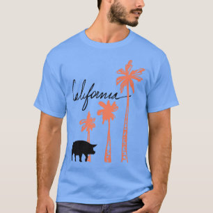 California Pigs Hogs and Palm Trees Premium T-Shirt