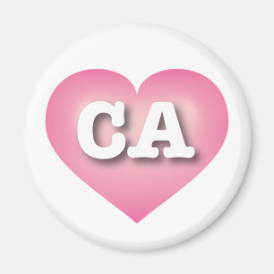 California Pink Fade Heart - I love CA Magnet