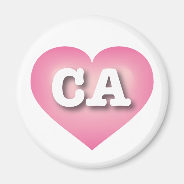 California Pink Fade Heart - I love CA Magnet (Front)