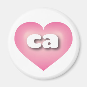California pink fade heart - I love ca Magnet