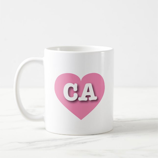 California Pink Heart - I love CA Coffee Mug (Left)