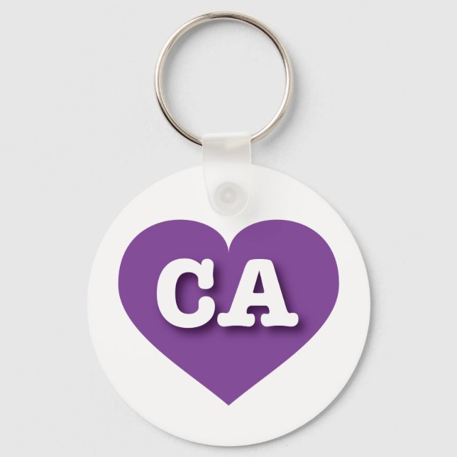 California Pink Heart - I love CA Key Ring (Front)