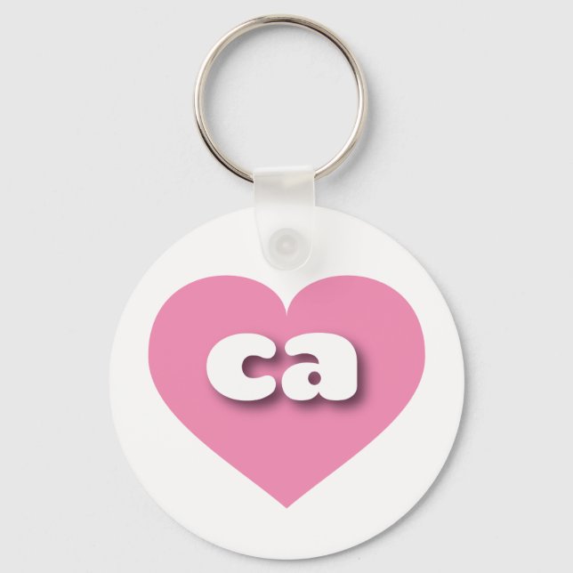 California pink heart - mini love key ring (Front)