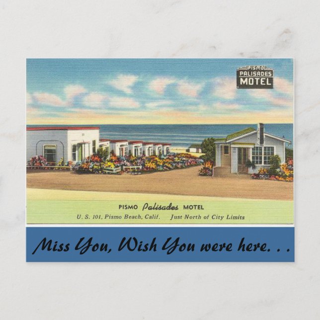California, Pismo Palisades Motel Postcard (Front)