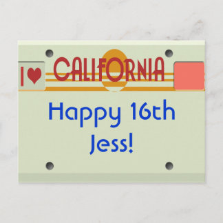 California Plates Postcard