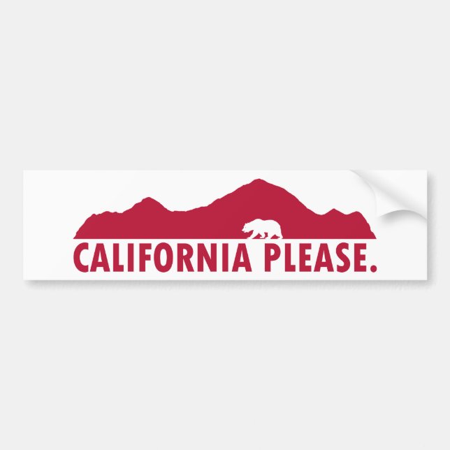 California Please Bumper Sticker (Front)