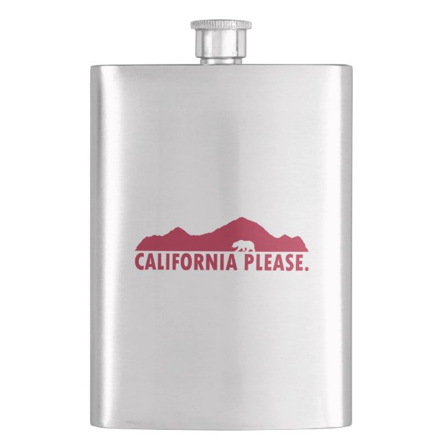California Please Hip Flask (Front)