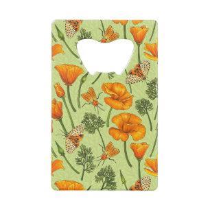 California poppies and moths on honey dew