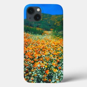 California Poppies and Popcorn wildflowers iPhone 13 Case