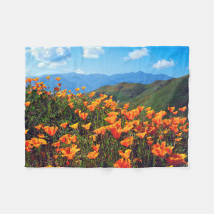 California Poppies Covering a Hillside Fleece Blanket