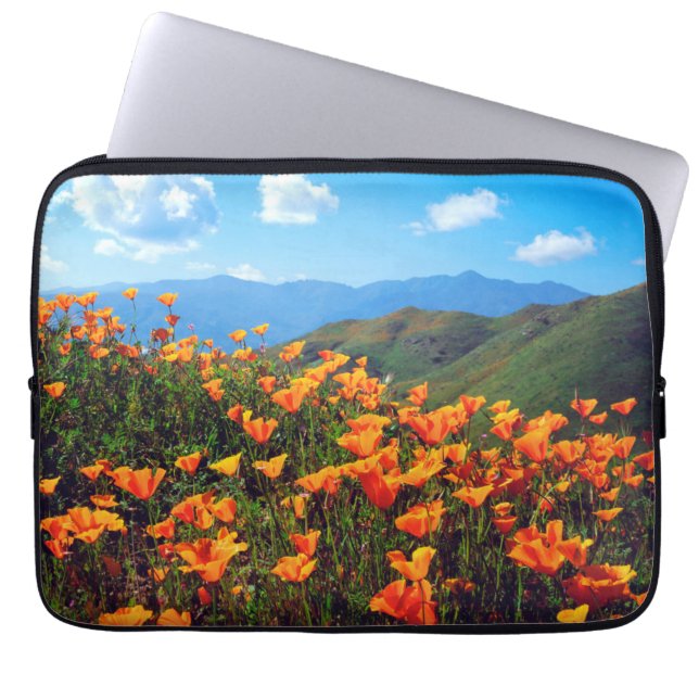 California Poppies Covering a Hillside Laptop Sleeve (Front)