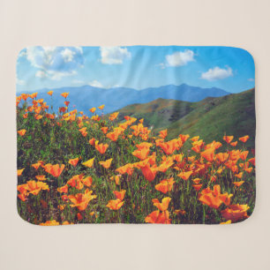 California Poppies Covering a Hillside Sherpa Blanket