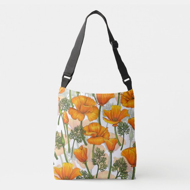 California poppies crossbody bag (Front)