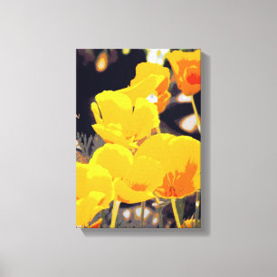 California Poppies Digital Art Canvas Print