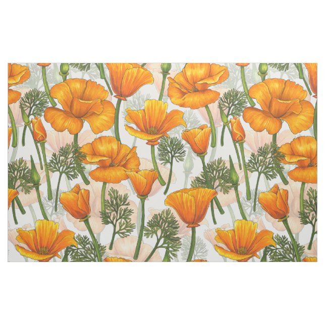 California poppies fabric (Fat Quarter)