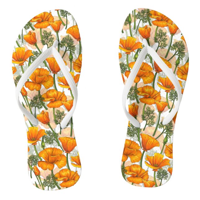 California poppies flip flops (Footbed)