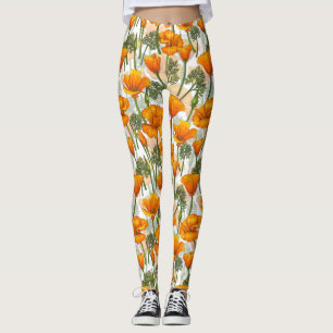 California poppies leggings
