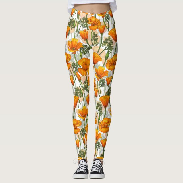 California poppies leggings (Front)