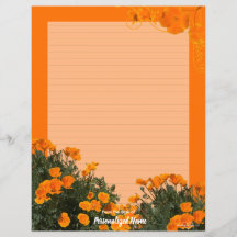 California Poppies Lined