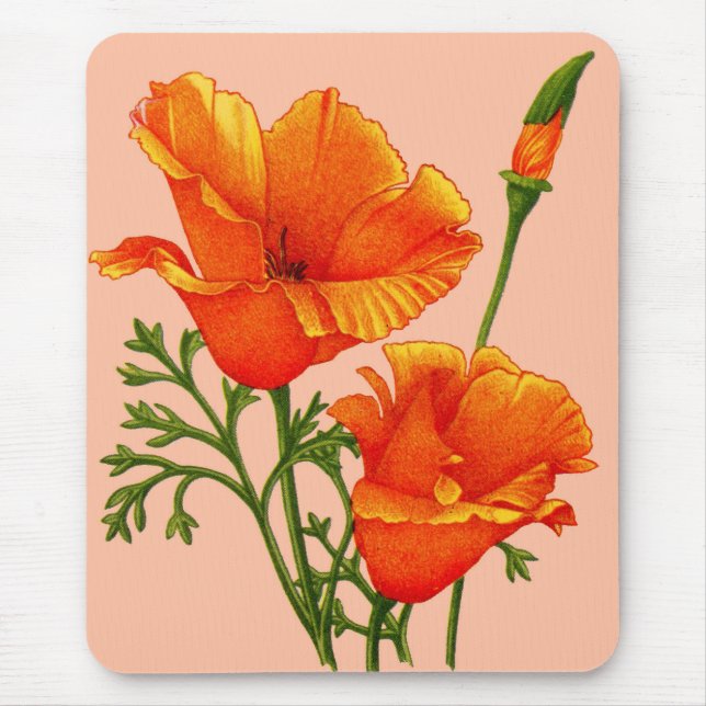 California poppies mouse mat (Front)
