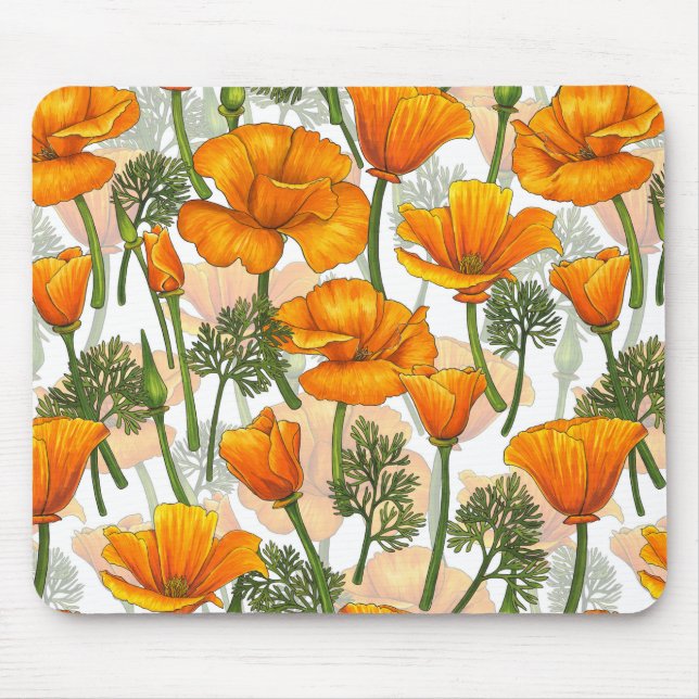 California poppies mouse mat (Front)