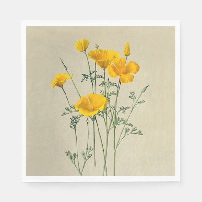 California Poppies Paper Napkins (Front)