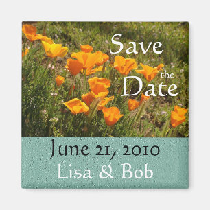 California Poppies Save the Date Magnet