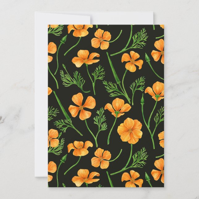 California poppies, summertime flowers, orange wil (Front)