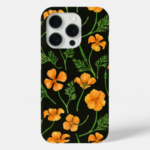 California poppies, summertime flowers, orange wil iPhone 15 pro case