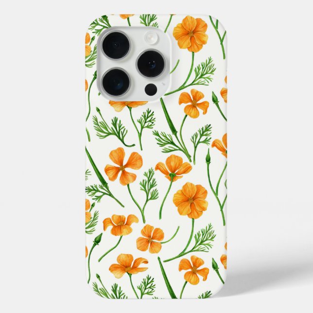 California poppies, summertime flowers, orange wil Case-Mate iPhone case (Back)