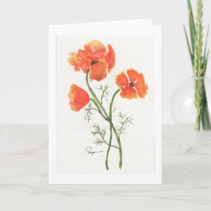 California Poppies Thank You Card