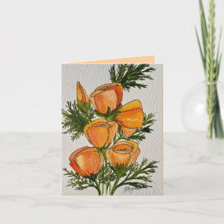 California Poppies Thank You Card