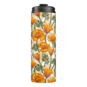 California poppies thermal tumbler