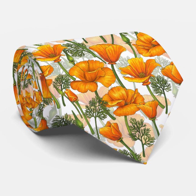 California poppies tie (Rolled)