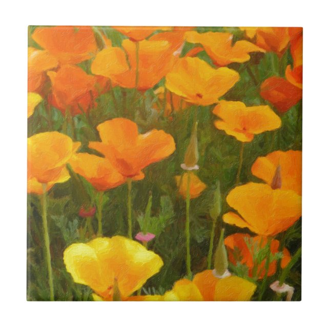 California Poppies Tile (Front)