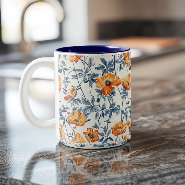 California Poppies Two-Tone Coffee Mug (Creator Uploaded)