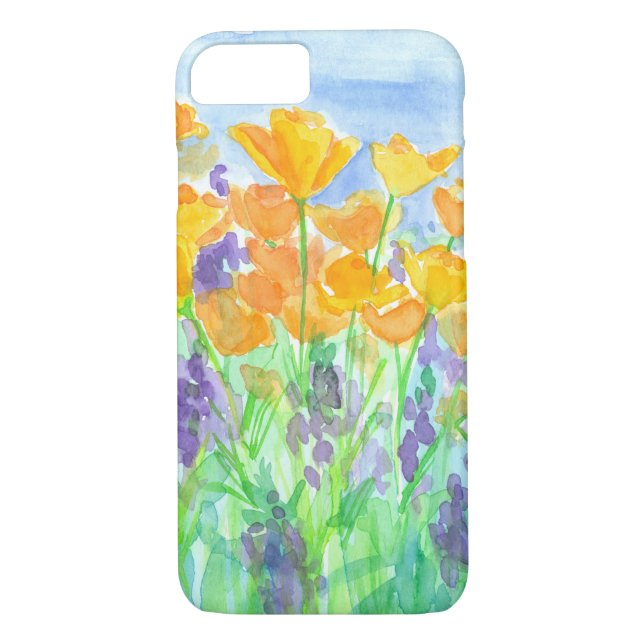 California Poppies Watercolor Case-Mate iPhone Case (Back)