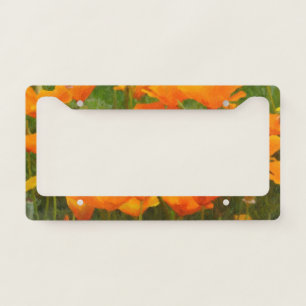 California Poppy Art Licence Plate Frame