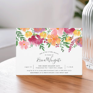 California Poppy Baby Shower Invitation