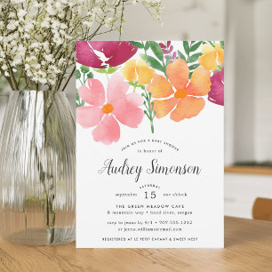 California Poppy   Baby Shower Invitation