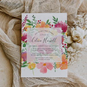 California Poppy Baby Shower Invitation
