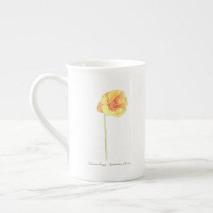 California Poppy  Bone China Mug